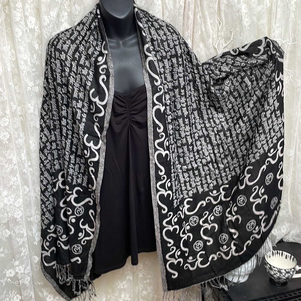 Ohm Writings Reversible Shawl Wrap Scarf